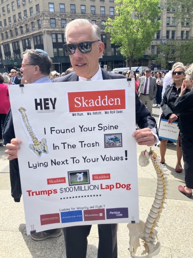 David O'Keefe at the “Rule of Law” rally in Manhattan on May 1, 2025. 