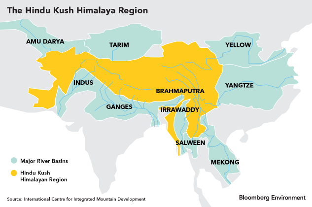 himalayan mountains world map