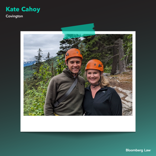 Kate Cahoy of Covington and husband rock climbing in Alaska.