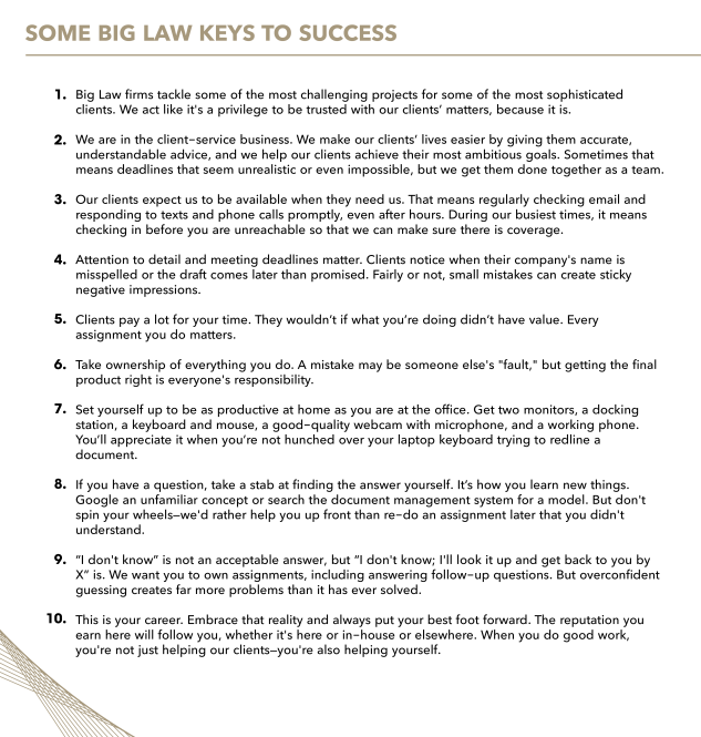 Design inspired by a slide from a senior associate at Paul Hastings