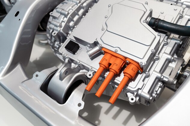 A distributed electric drive unit on display at the Contemporary Amperex Technology Co. research and development facility in Shanghai.
