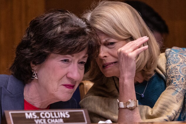  Sen. Susan Collins (R-Maine) and Sens. Lisa Murkowski (R-Alaska) and are two centrist Republicans who will be key in deciding whether President-elect Donald Trump's nominees are confirmed. 