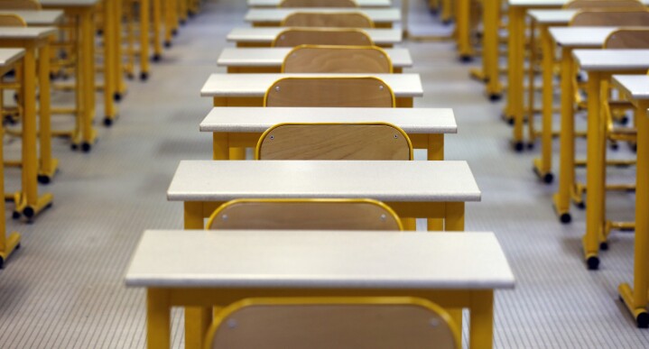 Exam room / classroom - Insight: An examination room at the lycee Pierre-Gilles-de-Gennes in Paris on Jan. 8, 2014.