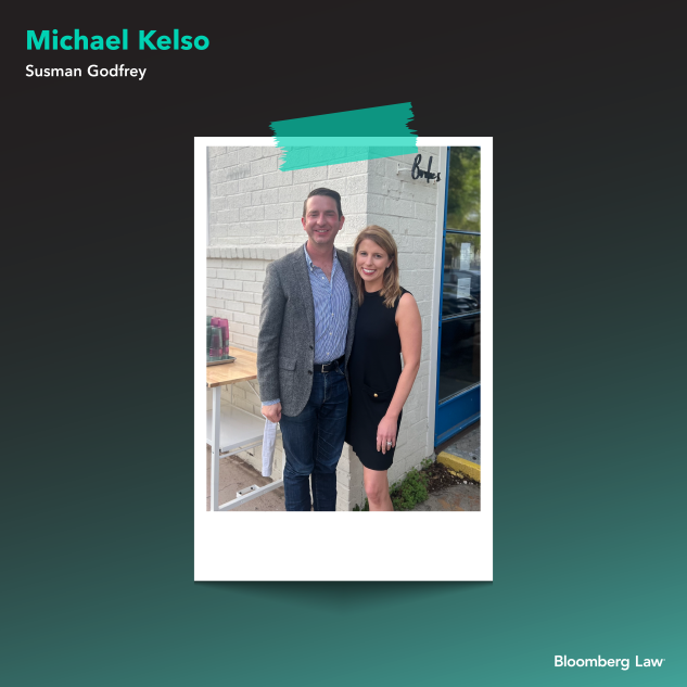 Michael Kelso of Susman Godfrey and his wife, Jackie, out to dinner.