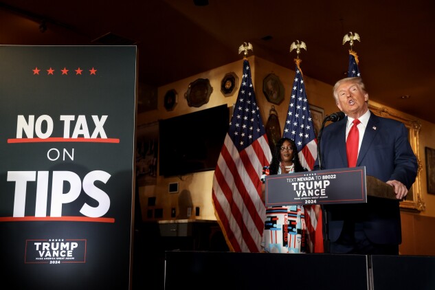 President Donald Trump, campaigning in Las Vegas in August, promised to end taxes on tips for service industry employees.