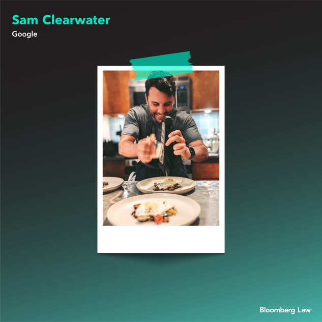 Sam Clearwater of Google prepares a gourmet meal in his kitchen.