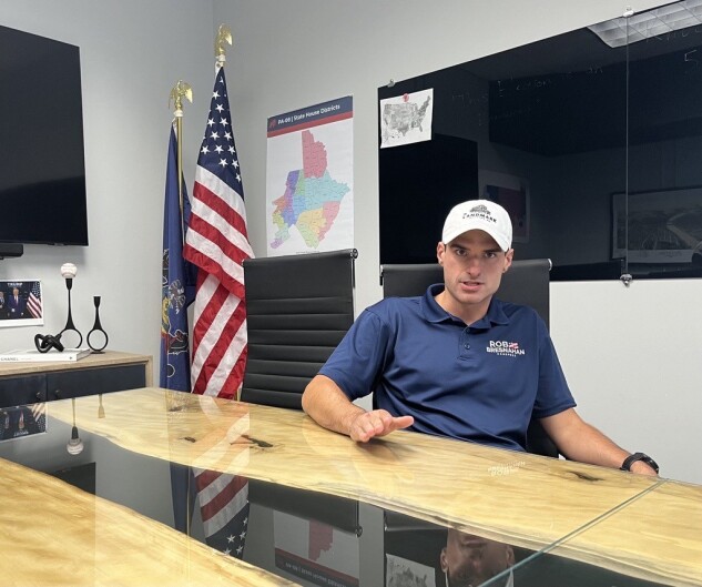 Rob Bresnahan, the Republican nominee in Pennsylvania's 8th Congressional District, speaks during an interview in his campaign offices in Pittston, Pa.