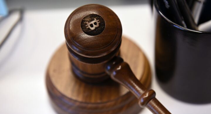A Bitcoin gavel.