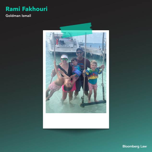 Rami Fakhouri with his wife, Dale, and their three boys on vacation in Mexico.