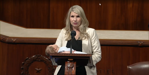 Rep. Brittany Pettersen (D-Colo.) returned to vote in the House Feb. 25 with her newborn son in tow.