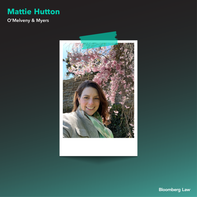 Mattie Hutton of O'Melveny & Myers with cherry blossoms in Washington, D.C.
