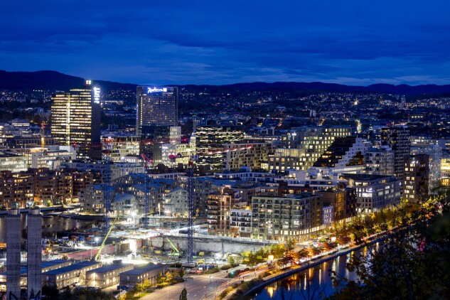Buildings in the Bardcode Project financial district in Oslo.