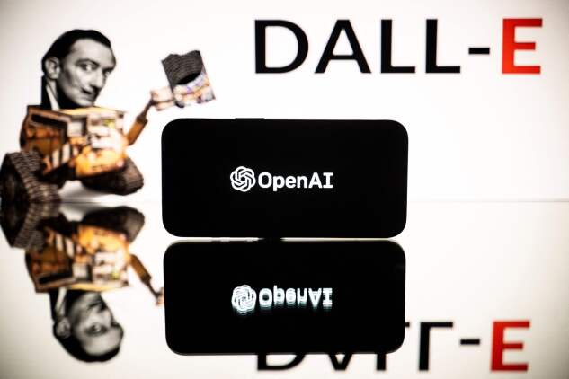 This picture taken on Jan. 23 in Toulouse, southwestern France, displays the logos of OpenAI and Dall-E.