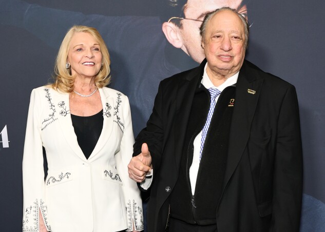 John Catsimatidis and wife Margo at the "Marty Supreme" New York premiere on Dec. 16, 2025.