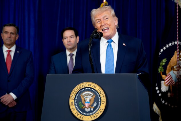 President Donald Trump speaks during a news conference at the Mar-a-Lago Club in on Jan. 3. 