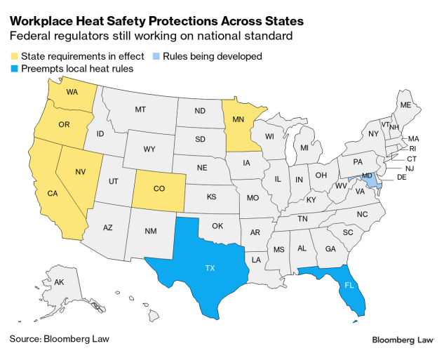 Worker Heat Safety Laws Are Latest Focus of Red State Preemption