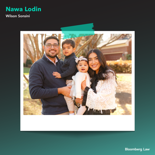 Nawa Lodin of Wilson Sonsini with her husband, Wahid Lodin, and her son and daughter.