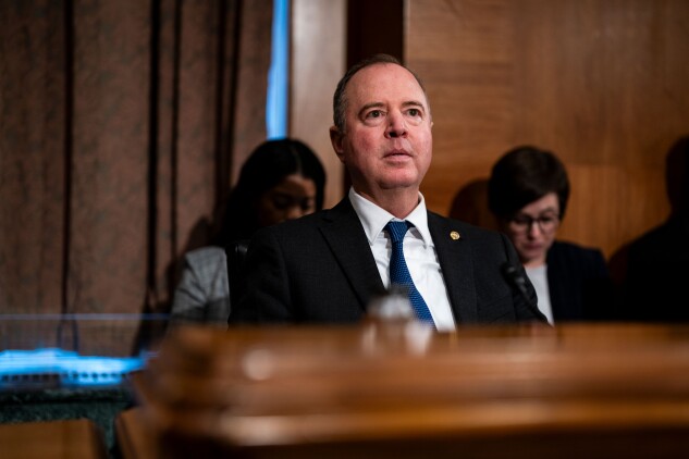 California Democratic Adam Schiff, shown during a Dec. 11, 2024 hearing in the Senate. 