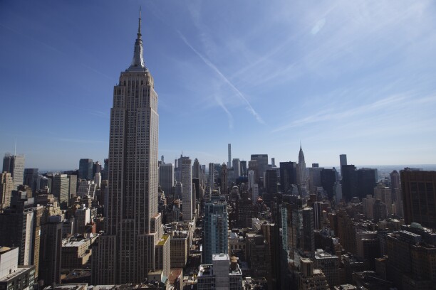 The Empire State Building
The Empire State Building, front left, and Chrysler Building, back right, are seen from a luxury condominium building under construction at 277 5th Avenue, a Lendlease Corp. joint venture with Victor Group, in New York, U.S., on Friday, June 29, 2018. The U.S. Census Bureau is scheduled to release construction spending figures on July 2.