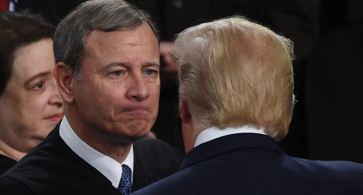 Chief Justice John Roberts and President Trump