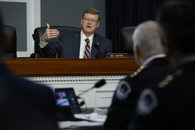 Rep. Mark Amodei (R-Nev.) shown at a March 30, 2022 House hearing at the Capitol.  