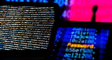 Photo of computer code on a screen.