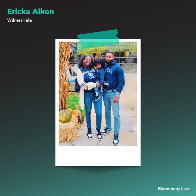 Ericka Aiken, her husband, and their son at the Georgetown Law Reunion.