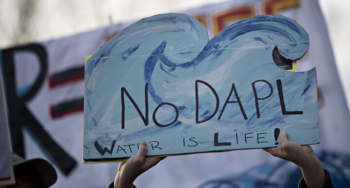 Photo of Dakota Access pipeline protesters.