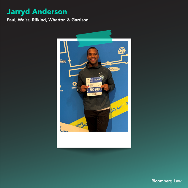 Jarryd Anderson of Paul, Weiss at the Chicago Marathon in 2023.