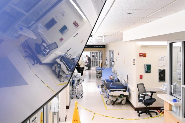 A hallway in the emergency department at Greater Baltimore Medical Center in Towson, Md.