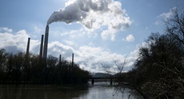 Photo of emissions rising from a smokestack in Ohio.