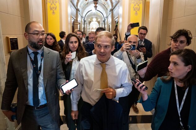 Rep. Jim Jordan (R-Ohio) speaks to members of the media at the Capitol on Tuesday. 