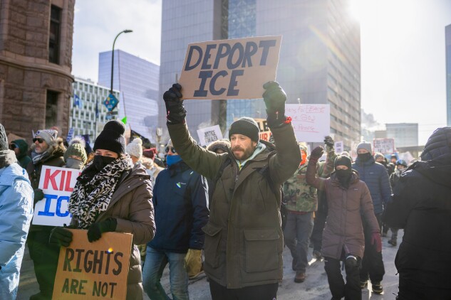 A protest in Minneapolis on Jan. 25, 2026.