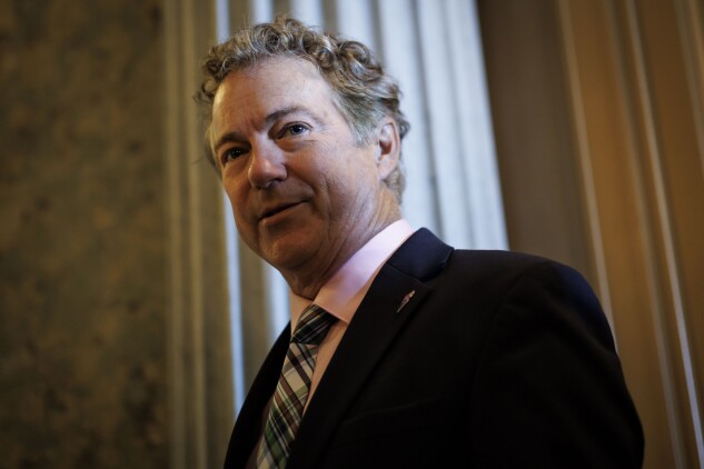 Sen. Rand Paul, shown at the Capitol on June 1, 2023, says he's holding out for an analysis of duplicative federal regulations before supporting chemical anti-terrorism standard renewal.