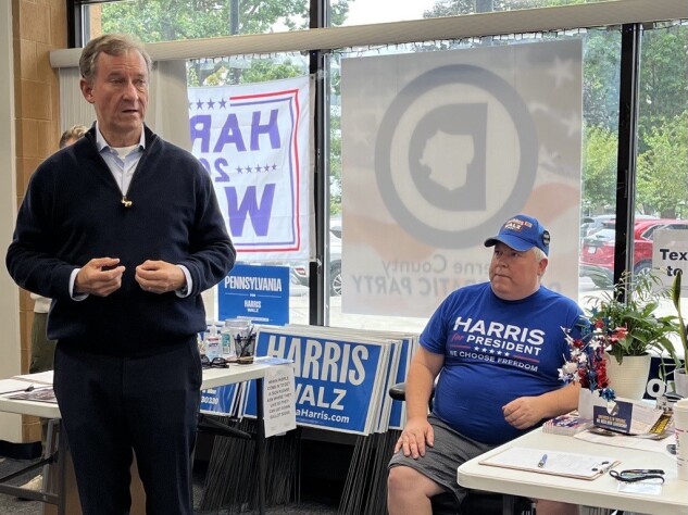 Rep. Matt Cartwright (D-Pa.) speaks to supporters at a Democratic office in Wilkes-Barre, Pa.
