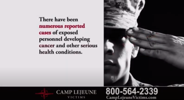 Camp Lejeune claims ads have flooded TV, radio, and social media.