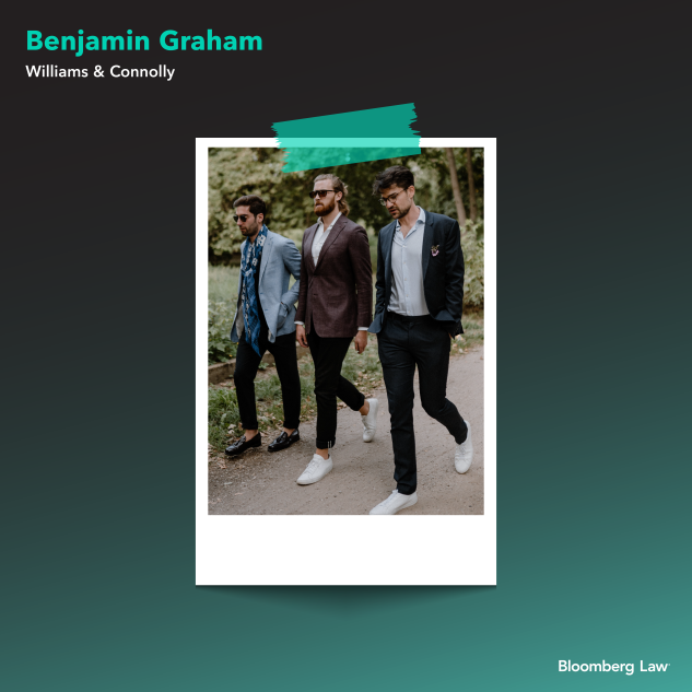 Benjamin Graham of Williams & Connolly walking with friends on Tempelhofer Feld at a wedding in Berlin.