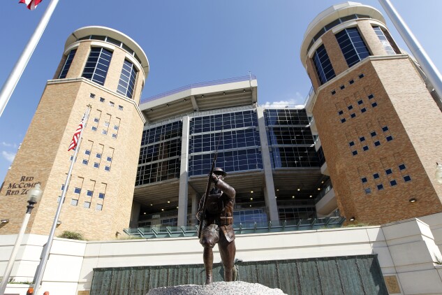 The outside of Darrell K. Royal-Texas Memorial Stadium on the campus of The University of Texas at Austin, seen Sept. 6, 2014.