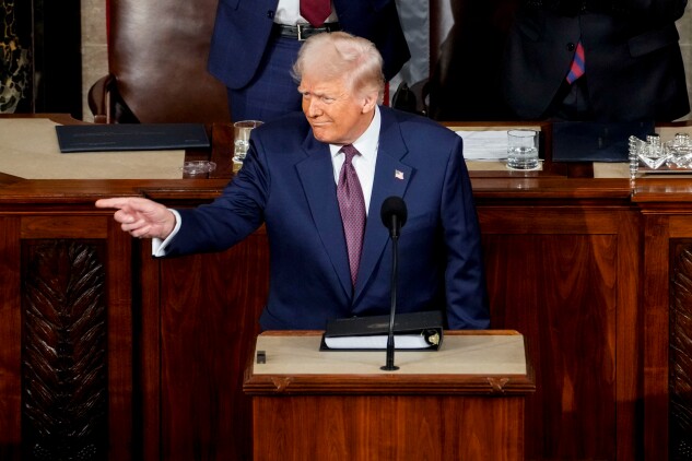 Trump addresses a joint session of Congress in 2025. 