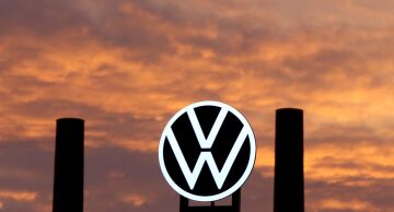 Photo of VW logo.