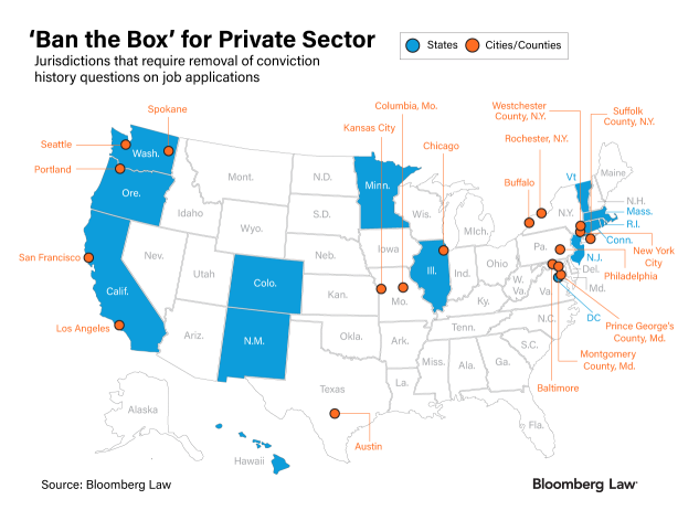 Proliferating Ban The Box Laws Expand Patchwork For Employers Ban The Box States 2022 Map